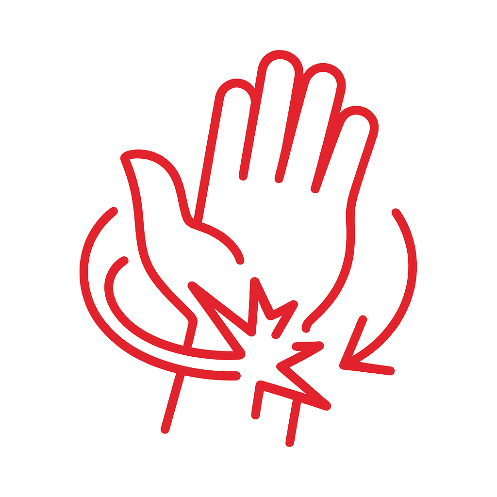 Schmerzen beim Drehen Hand Icon