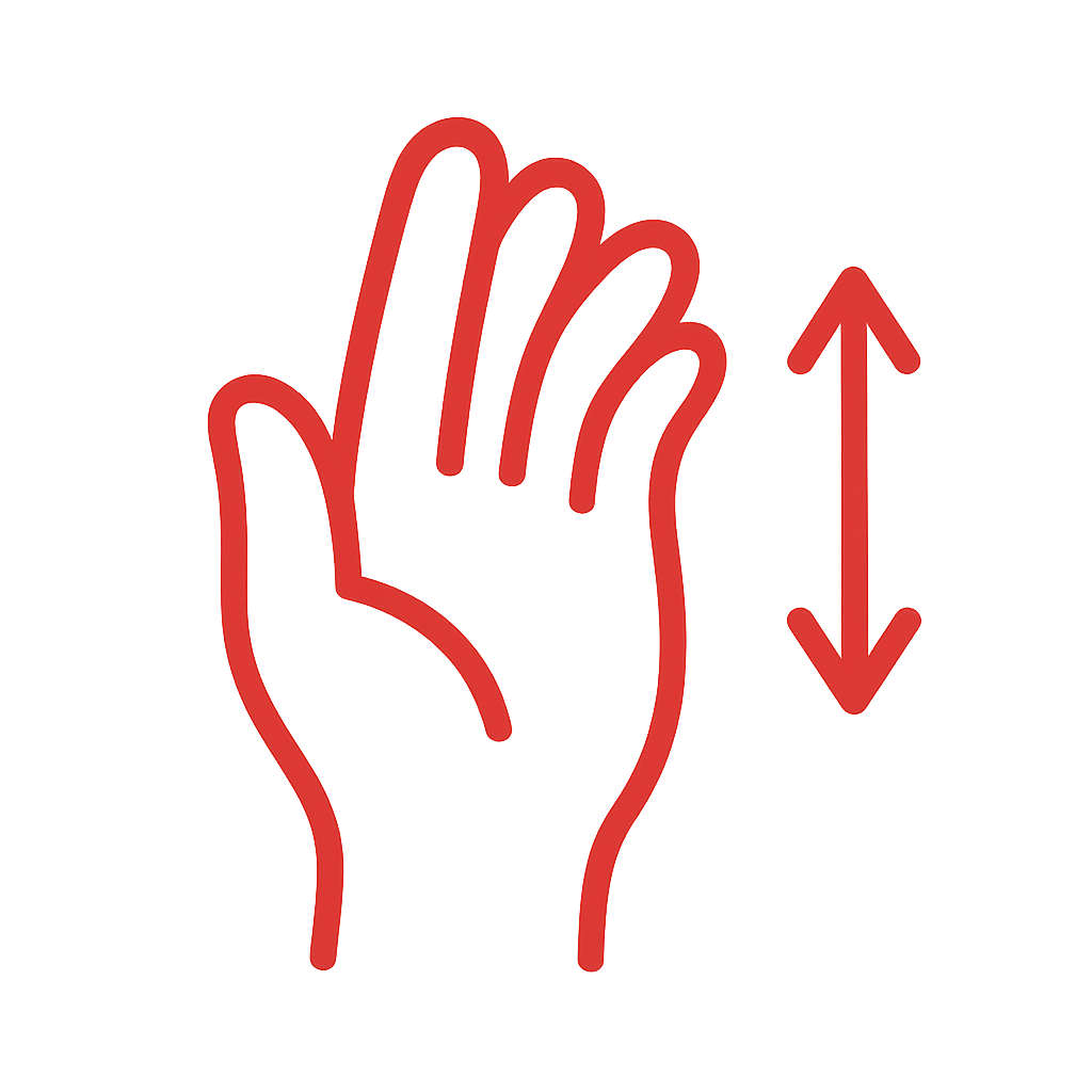 Streckdefizit Finger Icon