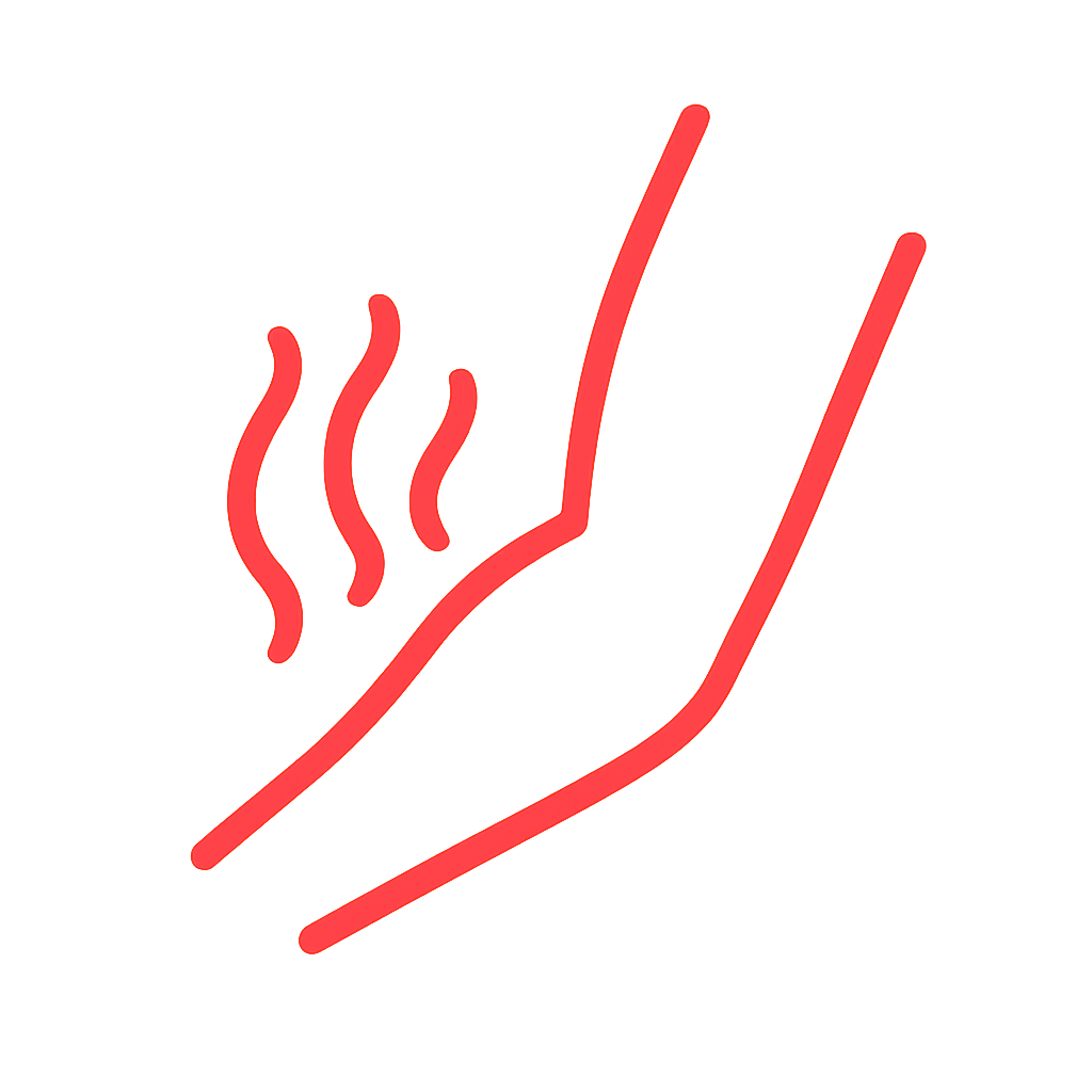Überwärmung Ellenbogen Icon