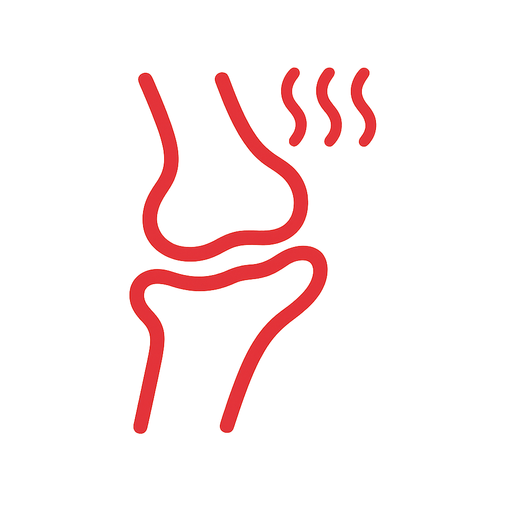 Überwärmung Knie Icon
